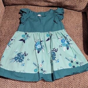 Ricrac And Ruffles Kids Floral Teal Top